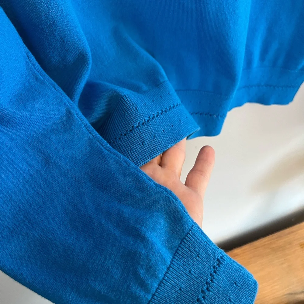 Boden Blue Catriona Cotton Crew Sweater - Picture 3 of 5